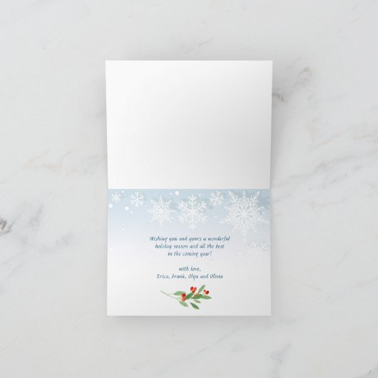 レトロレッドトラック4 PHOTOクリスマスグリーティングフォールディング シーズンカード (内部)