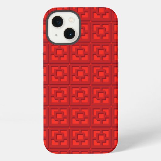 レトロレッドトレリスiPhone / iPadケース iPhoneケース (裏面)
