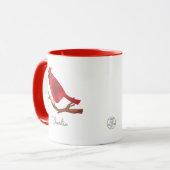 レトロレッドノーザン（鳥）ショウジョウコウカンチョウかわいいヴィンテージインスパイア- マグカップ (正面左)