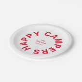 レトロレッドハッピーキャンパーズキャンピングトリップカスタム ペーパープレート (アングル)