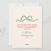 レトロレッドハンド引き弓フレームフォトクリスマス シーズンカード (裏面)