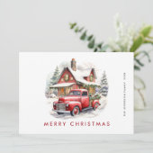 レトロレッドファームトラックカントリークリスマスグリーティング シーズンカード (スタンド正面)