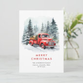 レトロレッドファームトラックカントリークリスマスグリーティング シーズンカード (スタンド正面)