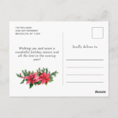 レトロレッドファームトラッククリスマスグリーティングホリデー ポストカード (裏面)