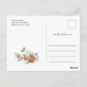 レトロレッドファームトラッククリスマスグリーティングホリデー ポストカード (裏面)