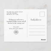 レトロレッドファームトラッククリスマスグリーティ企業のング ポストカード (裏面)