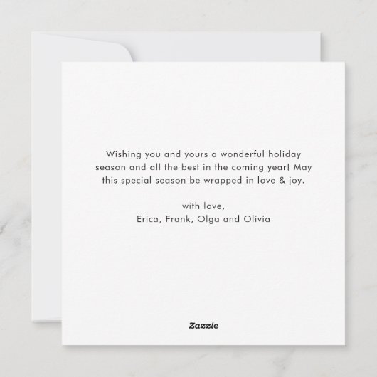 レトロレッドファームトラッククリスマスツリーグリーティング シーズンカード (裏面)