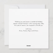 レトロレッドファームトラッククリスマスツリーグリーティング シーズンカード (裏面)