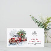レトロレッドファームトラッククリスマスツリー企業の シーズンカード (スタンド正面)