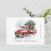 レトロレッドファームトラッククリスマスツリー企業の シーズンカード (スタンド正面)