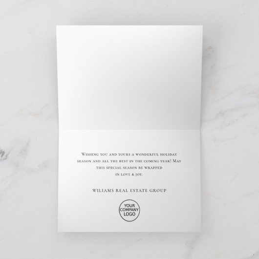 レトロレッドファームトラッククリスマスツリー企業の シーズンカード (内部)