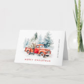 レトロレッドファームトラッククリスマスツリー企業の シーズンカード (正面)