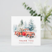 レトロレッドファームトラッククリスマスホリ企業のデイ サンキューカード (スタンド正面)