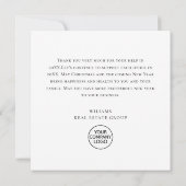 レトロレッドファームトラッククリスマスホリ企業のデイ サンキューカード (裏面)