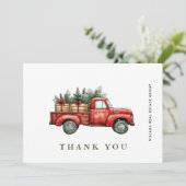 レトロレッドファームトラッククリスマスホリ企業のデイ サンキューカード (スタンド正面)