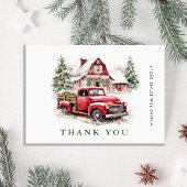 レトロレッドファームトラッククリスマスホリ企業のデイ サンキューカード