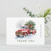 レトロレッドファームトラッククリスマスホリ企業のデイ サンキューカード (スタンド正面)