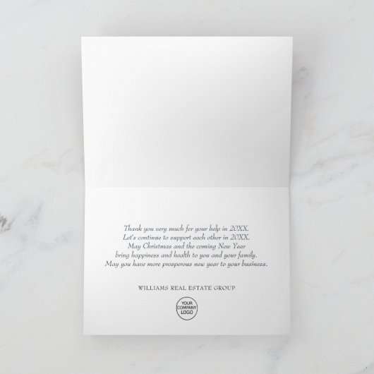 レトロレッドファームトラッククリスマスホリ企業のデイ サンキューカード (内部)