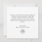 レトロレッドファームトラッククリスマスホリ企業のデイ サンキューカード (裏面)