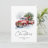 レトロレッドファームトラックボヘミアンクリスマスツリー シーズンカード (スタンド正面)