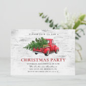 レトロレッドファームトラック樺の木バーククリスマスパーティー 招待状 (スタンド正面)