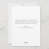 レトロレッドファームバーンクリスマスツリーグリーティング シーズンカード (裏面)