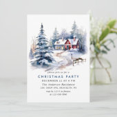 レトロレッドファームバーンクリスマスホリデーパーティー 招待状 (スタンド正面)