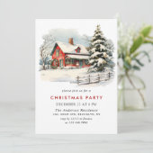 レトロレッドファームバーンクリスマスホリデーパーティー 招待状 (スタンド正面)
