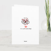 レトロレッドフローラハートボトルキャップバレンタインデー シーズンカード (裏面)