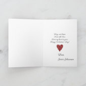 レトロレッドフローラハートボトルキャップバレンタインデー シーズンカード (内部)