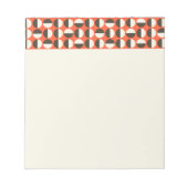 レトロレッドブラックベージュドット60年代パターン ノートパッド (正面)