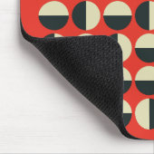 レトロレッドブラックベージュ水玉模様60年代パターン マウスパッド (コーナー)