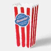 レトロレッドブルー白ストライプポップコーン映画シネマ フェイバーボックス (裏面)