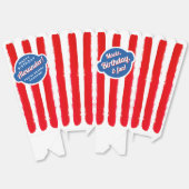 レトロレッドブルー白ストライプポップコーン映画シネマ フェイバーボックス (見開き)
