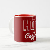 レトロレッドホットコーヒーマグ ツートーンマグカップ (正面左)