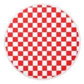 レトロレッドホワイトキッチンキャビネット引き出しノブ セラミックノブ (正面)