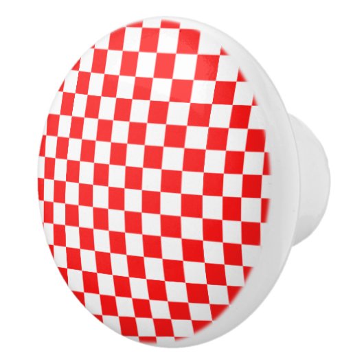 レトロレッドホワイトキッチンキャビネット引き出しノブ セラミックノブ (右)