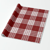 レトロレッドホワイトクリスマスニューイヤータータンチェックプレイド ラッピングペーパー (アンロールド)