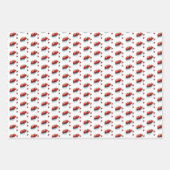 レトロレッドホワイトロビンクリスマスフルーツウォーター色 ラッピングペーパーシート (正面2)