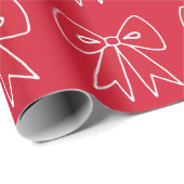 レトロレッドボウクリスマスラッピング紙 ラッピングペーパー (ロールコーナー)