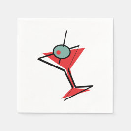 レトロレッドマルティーニ スタンダードカクテルナプキン