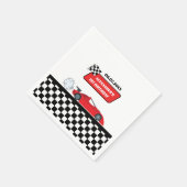 レトロレッドレースカーレーシングボーイ1ST誕生日 スタンダードカクテルナプキン (角)
