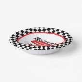 レトロレッドレースカーレーシングボーイ3歳の誕生日 ペーパーボウル (傾斜あり)