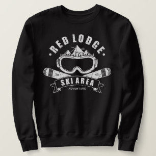 レトロレッドロッジスキーアドベンチャーTシャツ スウェットシャツ