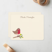 レトロレッドロビンインスパイアヴィンテージハンド – 図解入りの、写真付きの ノートカード (正面/裏面インサイチュ)