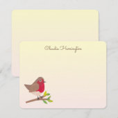 レトロレッドロビンインスパイアヴィンテージハンド – 図解入りの、写真付きの ノートカード (正面/裏面)