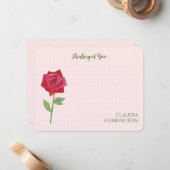 レトロレッドローズオリジナルコラージアートミッドセンチュリー ノートカード (正面/裏面インサイチュ)