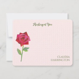 レトロレッドローズオリジナルコラージアートミッドセンチュリー ノートカード