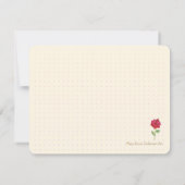 レトロレッドローズオリジナルコラージアートミッドセンチュリー ノートカード (裏面)