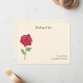 レトロレッドローズオリジナルコラージアートミッドセンチュリー ノートカード (正面/裏面インサイチュ)